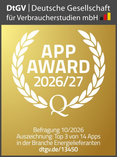 Testsiegel Top App DtGV 2026/27 Auszeichnung DtGV App Award 2026/27 für die Yello App